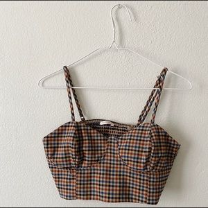 Lottie Moss Gingham Bustier Top